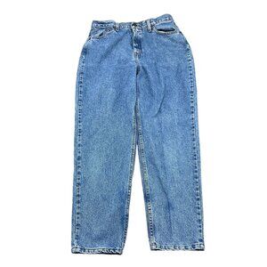 Levis 521 Jeans Women 14 Short‎ Blue Fade Tapered Fit Leg Denim Bat Wing VTG